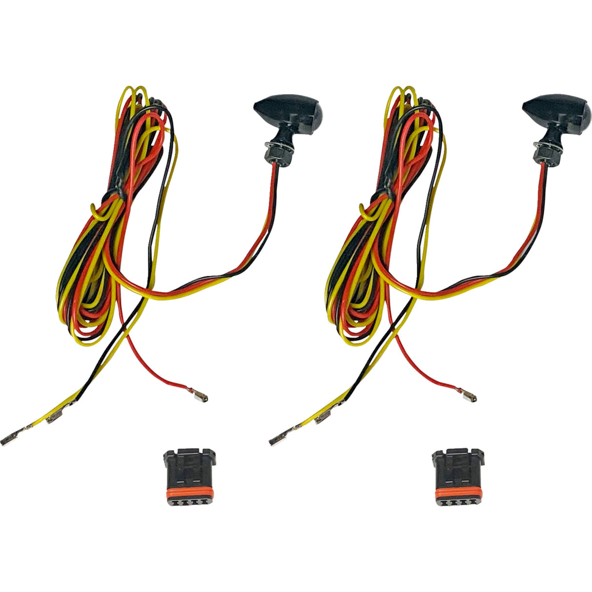 CUSTOM DYNAMICS 2020-2193 CD-MICRO-AR2-B Micro Bullet dual Color LED Turn Signals - Amber/Red- Black