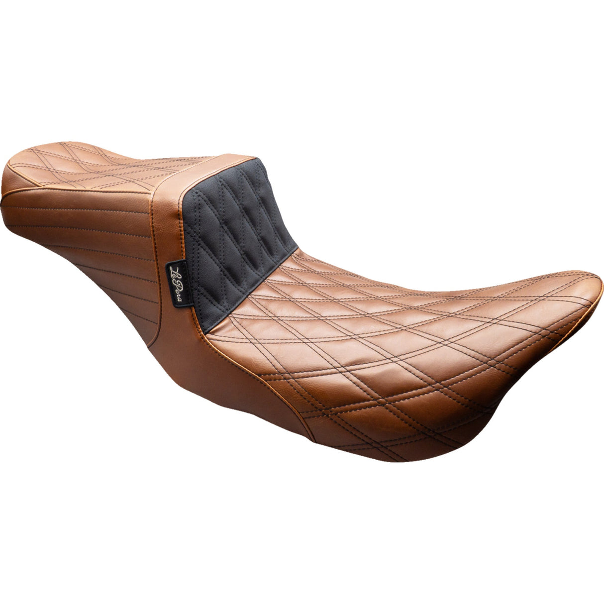 LE PERA 0801-2178 LK-587TDV01 Tailwhip Seat brown - double diamond - black stitch - flt/flh '08-'23