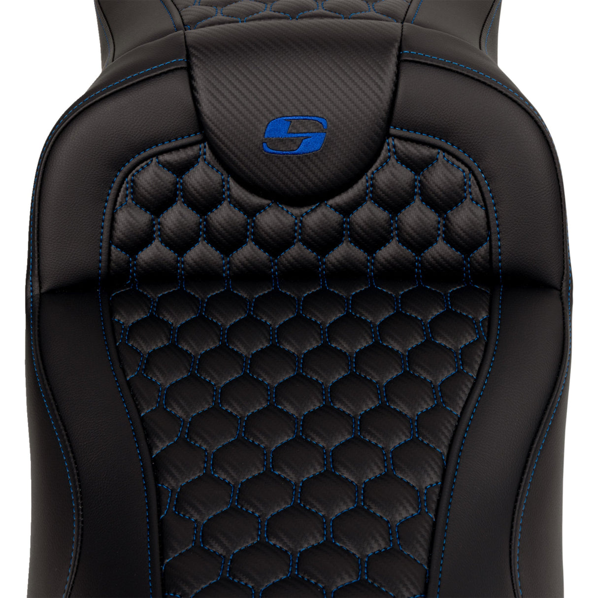 Saddlemen Honeycomb Roadsofa™ Seat Honeycomb Blue Stitch Extended Reach Without Backrest - 808-07B-19001 For Harley Touring 2008-2025