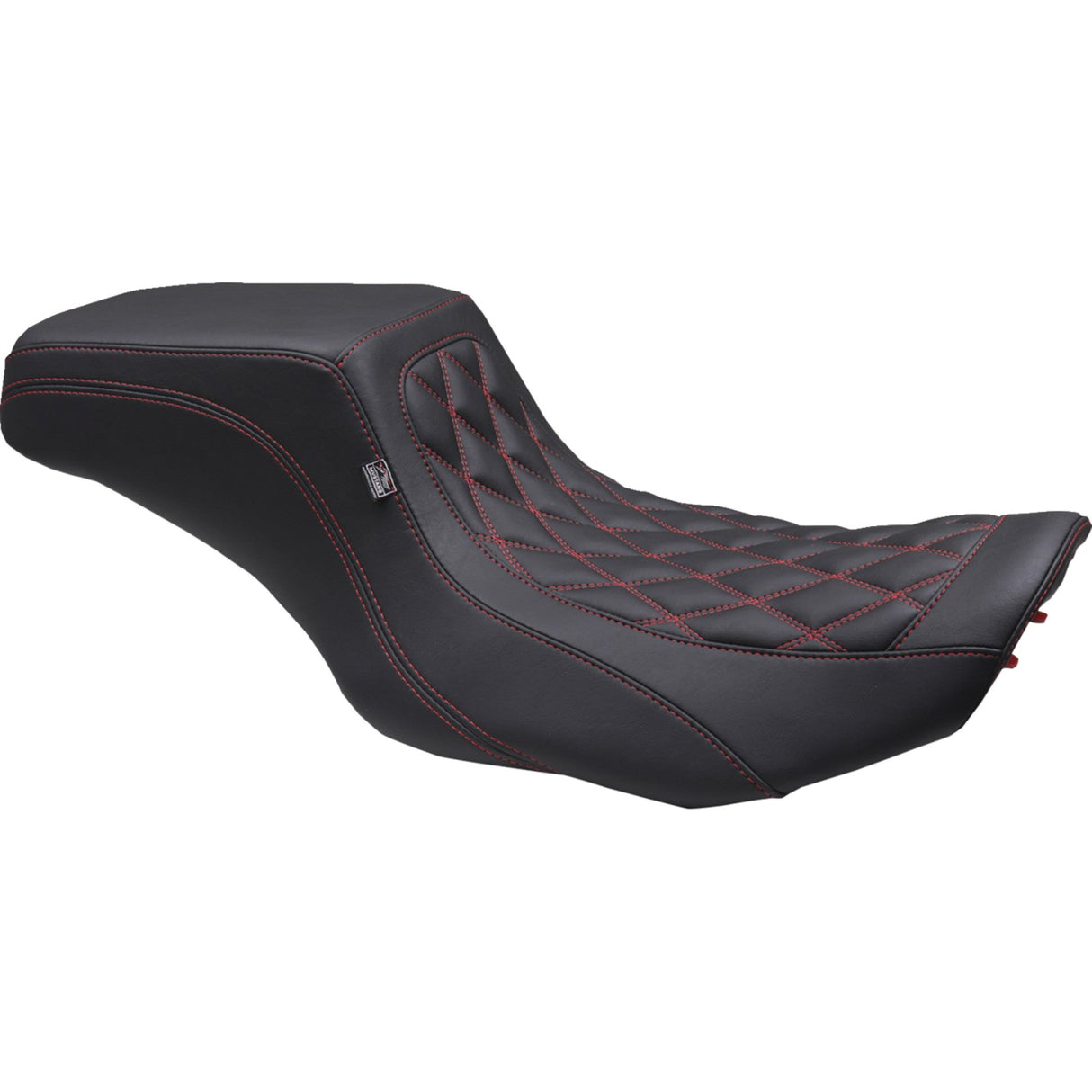 Mustang Double Diamond Squareback Seat Black Cherry Stitch - 88416DC For Harley Touring 2023-2026