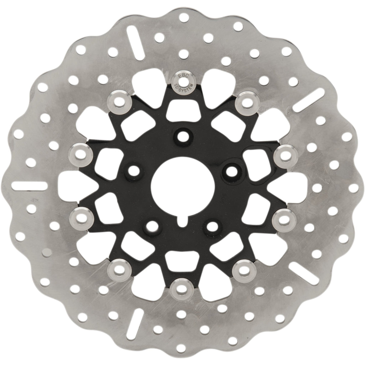 EBC FSD Series Stainless Steel Front Brake Rotor For Big Twins Black Carrier - FSD026CBLK For Harley Motorcycles 1984-2000