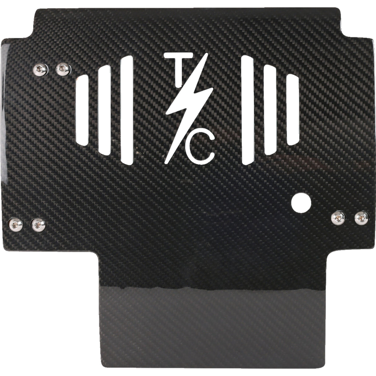 THRASHIN SUPPLY CO. 0506-2529 TSC-3034-1 Carbon Fiber Skid Plate Skid Plate - Carbon Fiber/Gloss - With Black Brackets - FLHX/FLTRX