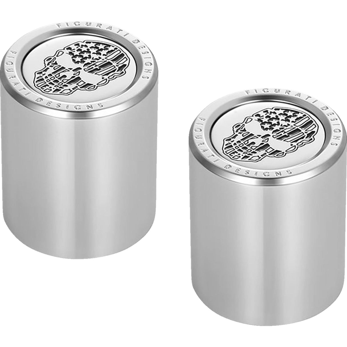 FIGURATI DESIGNS 3550-0355 FD27-DC-2730-SS Docking Covers american flag skull - contrast cut - silver