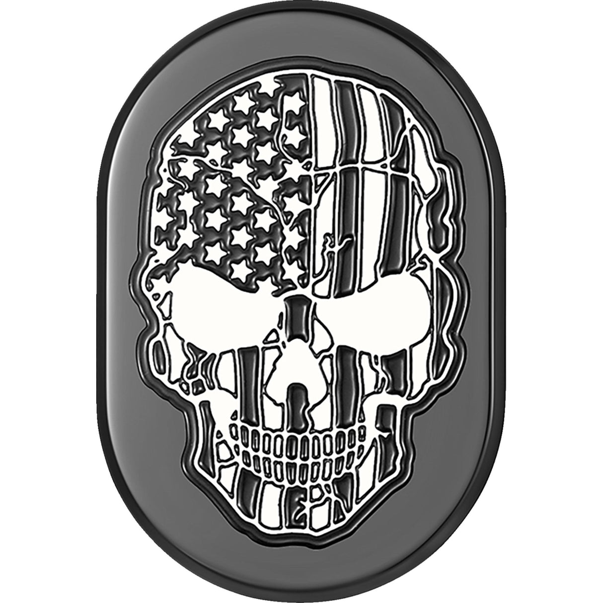 FIGURATI DESIGNS 1405-0335 FD28-AC-BLK-RT Antenna Cover right rear fender - contrast cut american flag skull - black