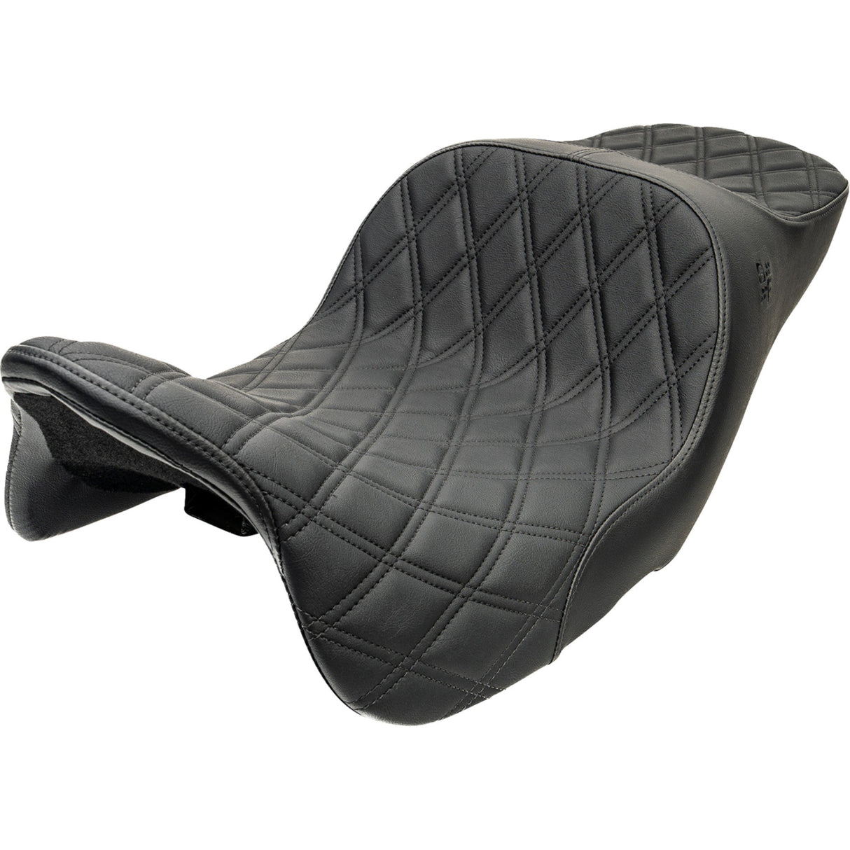 Slyfox Chariot Seat Black Double Diamond Stitch Black Logo FLH FLT - 4729C For Harley Touring 2023-2026