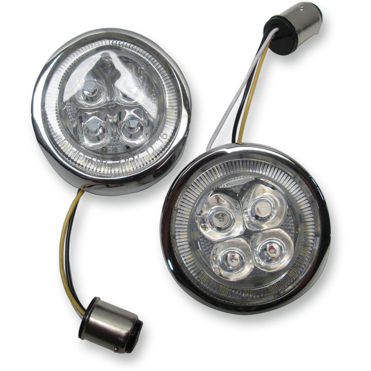 CIRO 2040-2017 45400 Fang® Signal Light Inserts — Front - Chrome - Amber Lens