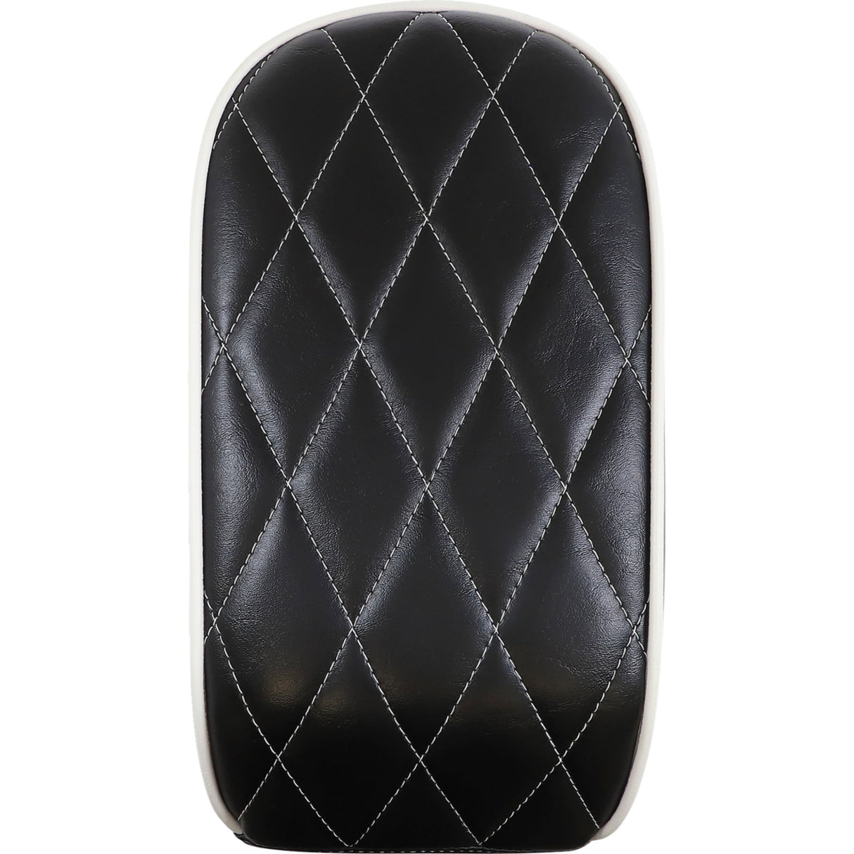 LePera Bare Bones Series Pillion Pad — Diamond Stitch White Piping White Diamond Black FL FX - LY-007PDMWTP For Harley Softail 2018-2024