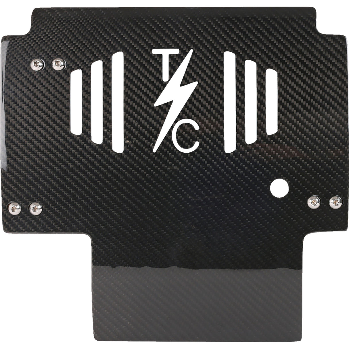 THRASHIN SUPPLY CO. 0506-2530 TSC-3034-2 Carbon Fiber Skid Plate Skid Plate - Carbon Fiber/Gloss - With Red Brackets - FLHX/FLTRX