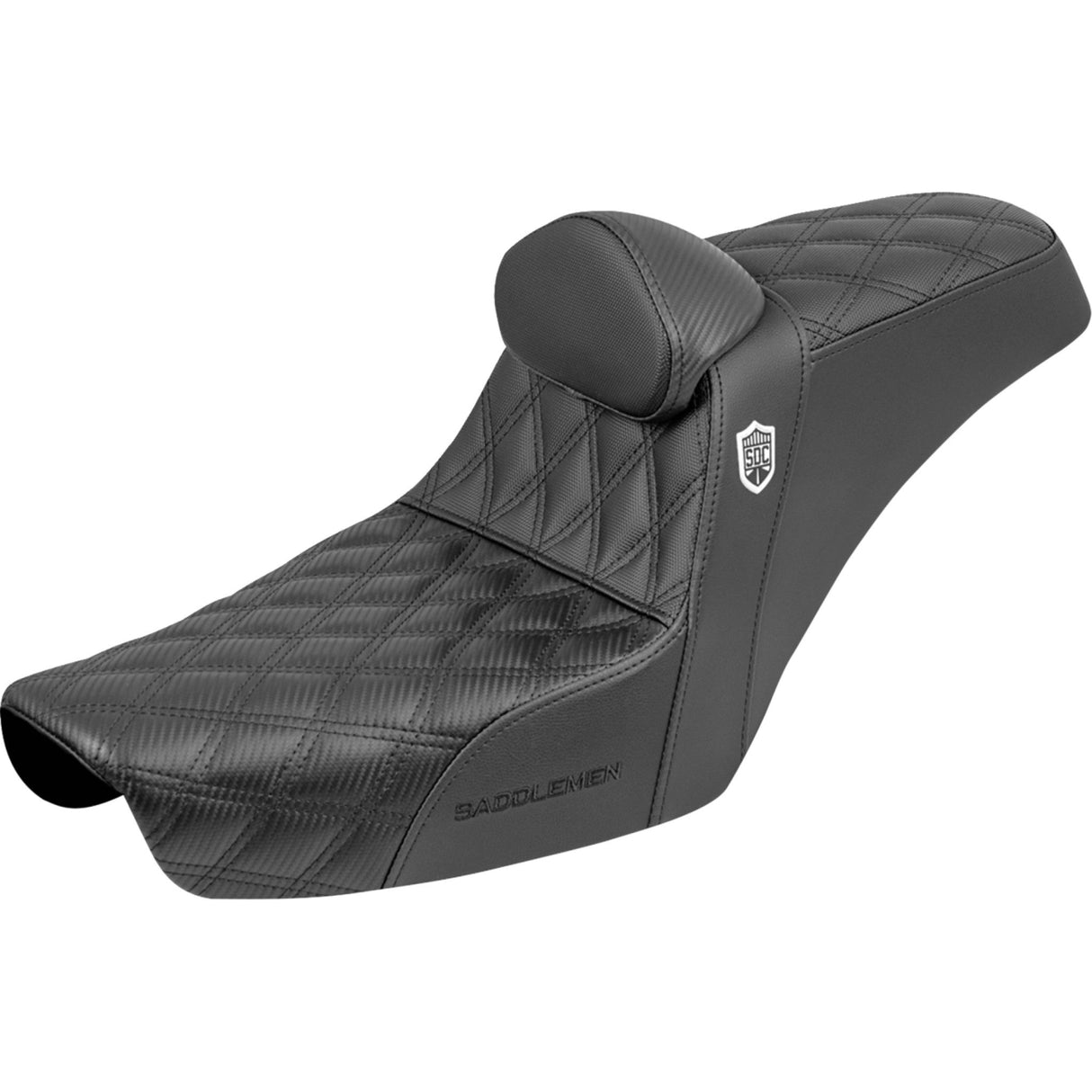 Saddlemen Gripper Step-Up Seats Gripper Black With Backrest - SC89604DB0 For Harley Dyna / Super 1996-2003