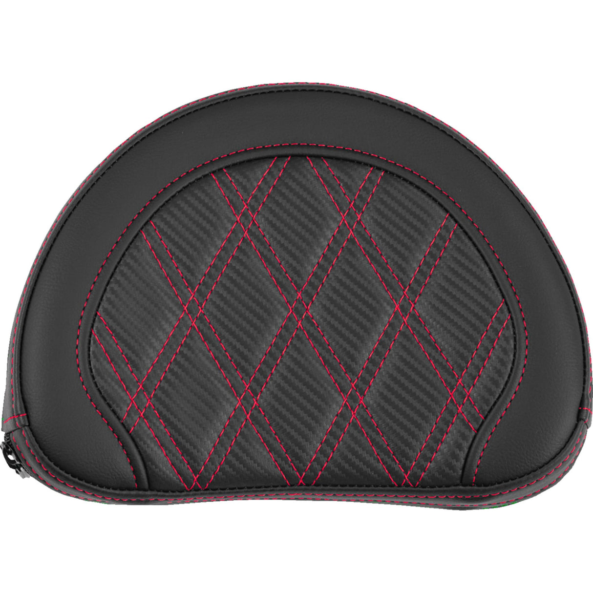 SADDLEMEN 0822-0673 051320704 Contoured Sissy Bar Pad lattice stitch - red stitch