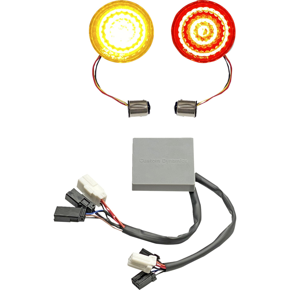 Custom Dynamics Smart LED Bullet Turn Signal Inserts Amber Red - CD-STS-BCMXL For Harley Sportster 2014-2022