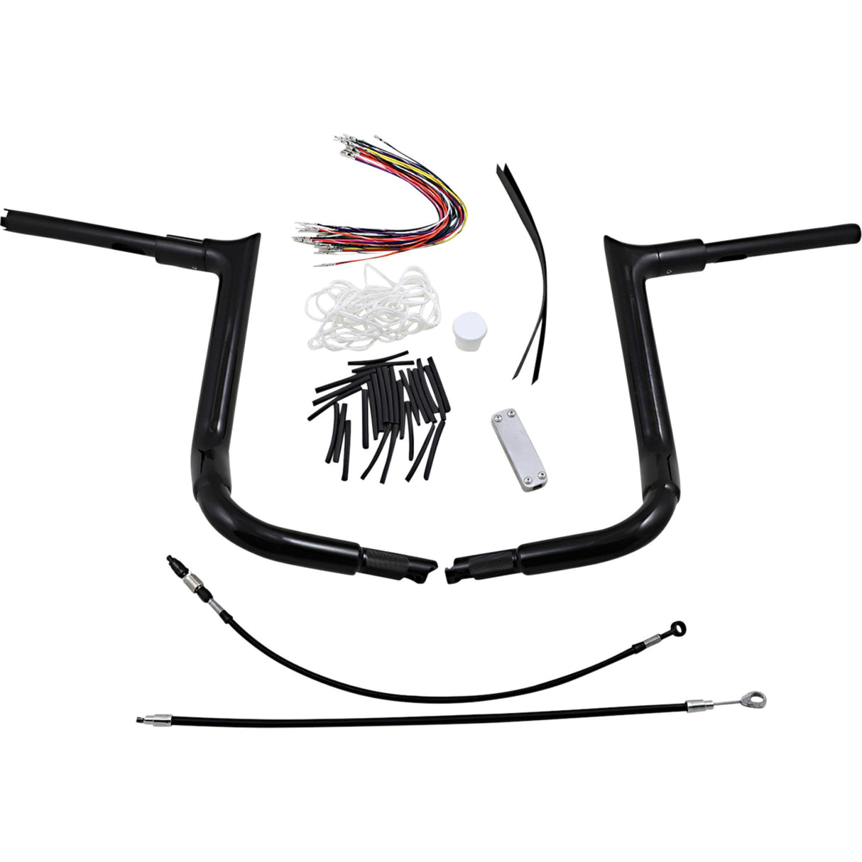FAT Baggers INC. 1-1/2" EZ Install Pointed Top Handlebar Kit 14" Black - 809114-B For Harley Touring 2008-2013