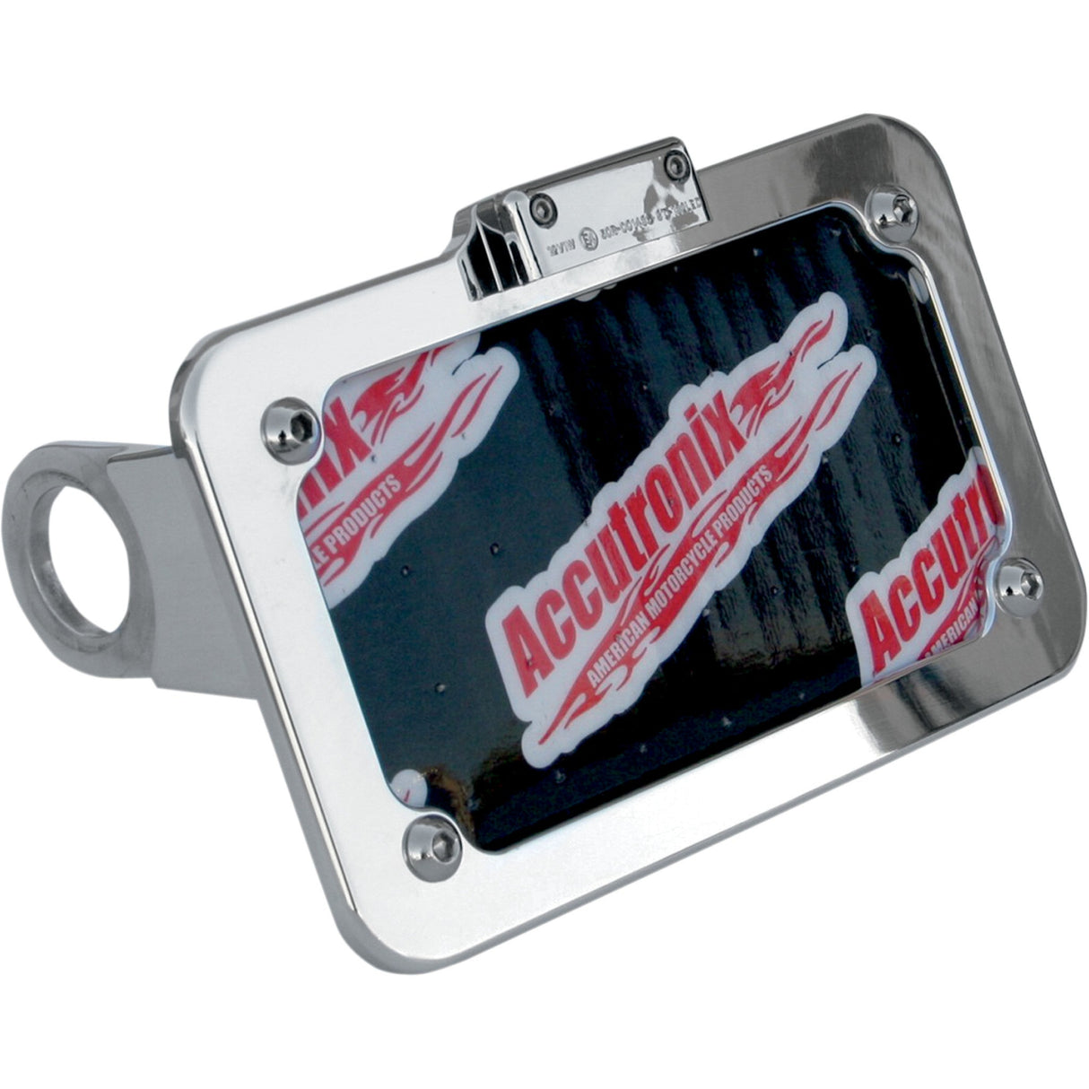 Accutronix Side Mount License Plate With LED Tag Light Chrome - LPF114HV-C For Harley Sportster 2004-2019