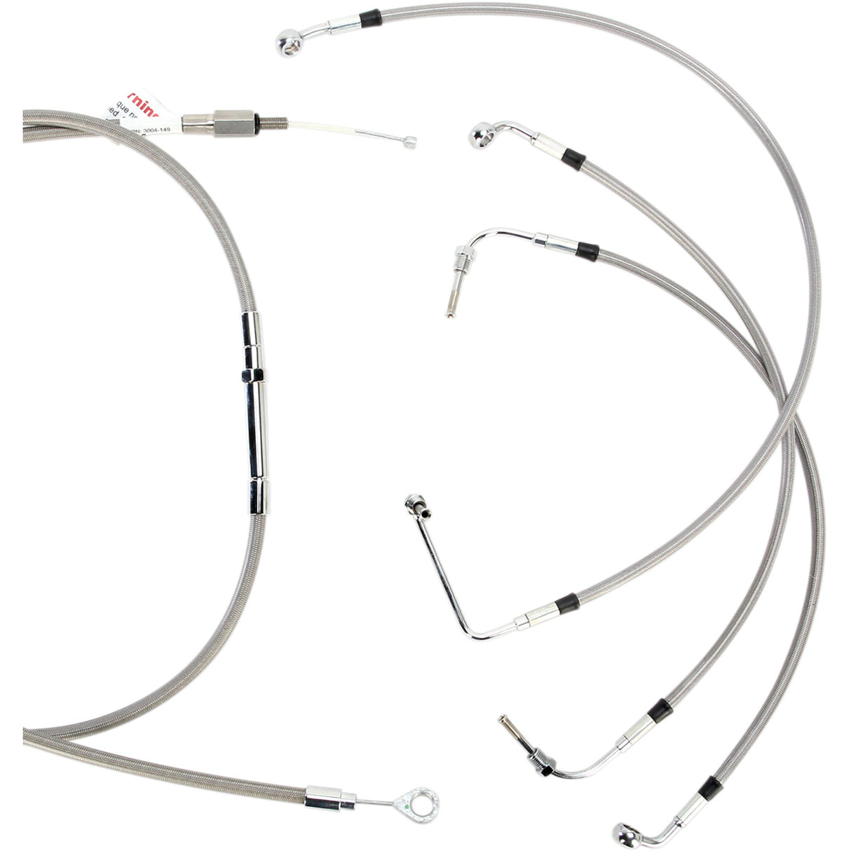 Burly Brand Complete Stainless Braided Handlebar Cable Brake Line Kit - B30-1103 For Harley Touring 2008-2013