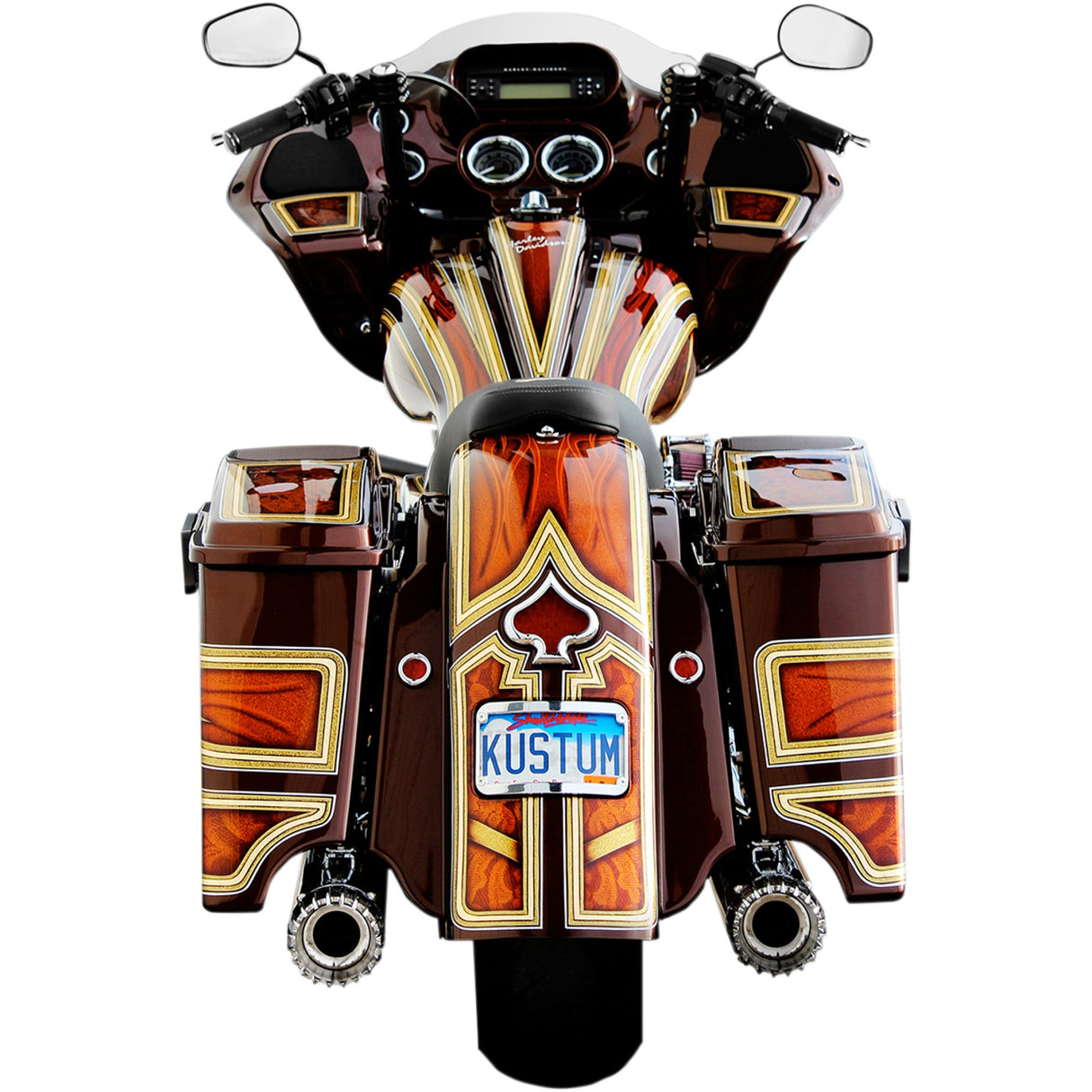 Klock Werks The One Rear Fender Frenched Black Steel - KWF-01-0304 For Harley Touring 2009-2025
