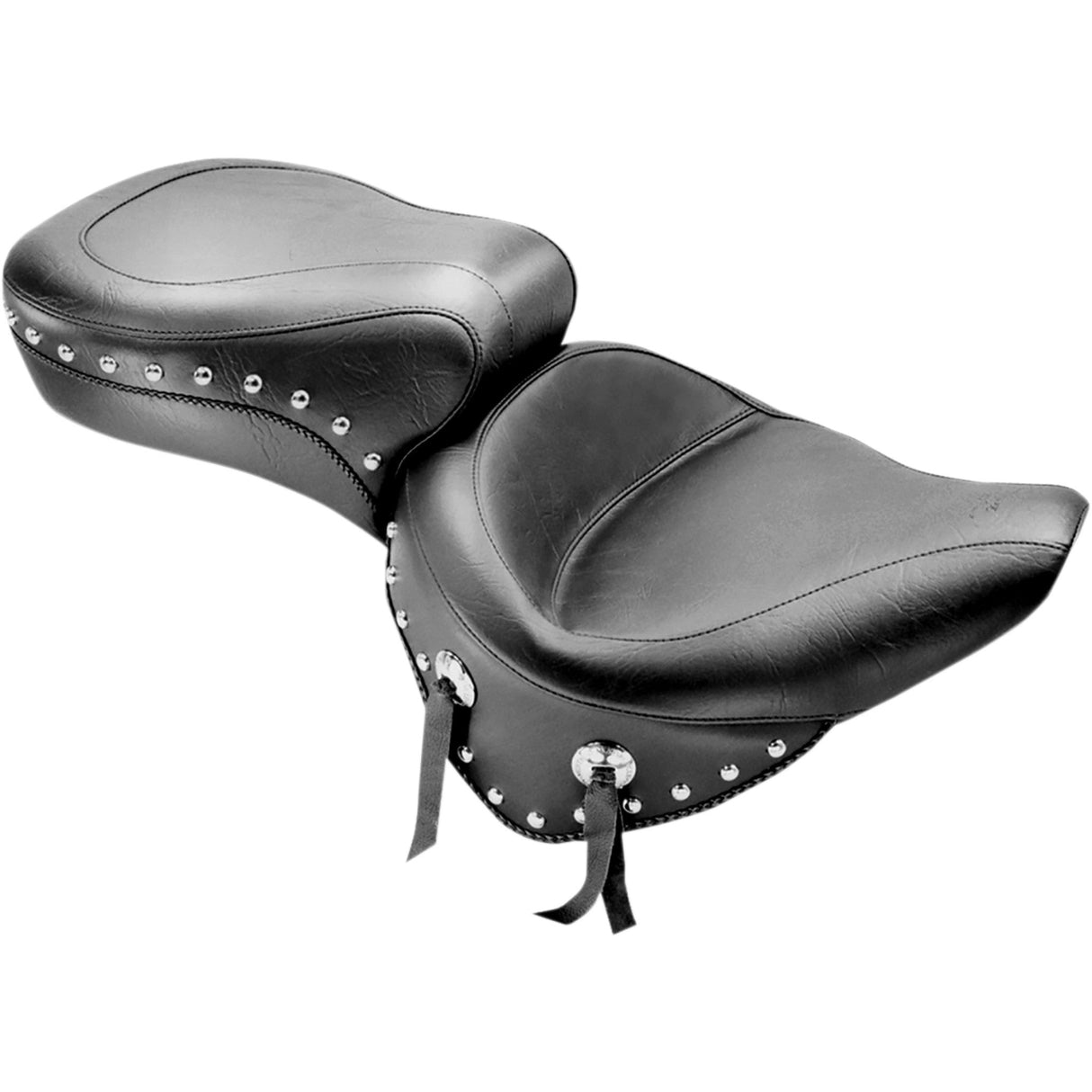 Mustang Studded 2-Up Seat - 75072 For Harley Softail 2000-2007
