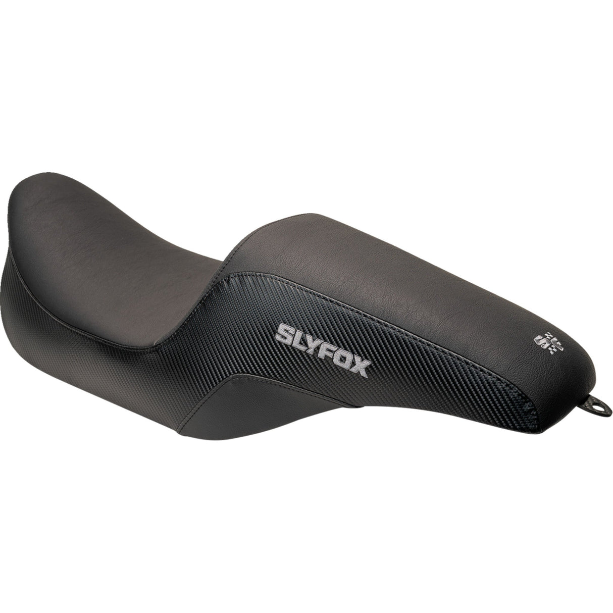 Slyfox The Drifter Seat Gray Logo Smooth Vinyl Carbon Fiber For Harley Touring 2008-2023