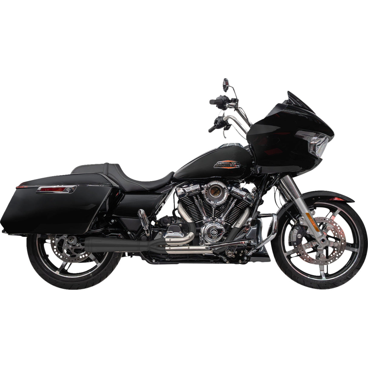 Trask 2-Into-1 Assault Exhaust System Black Touring M8 - TM-5011BK For Harley Touring 2024-2026