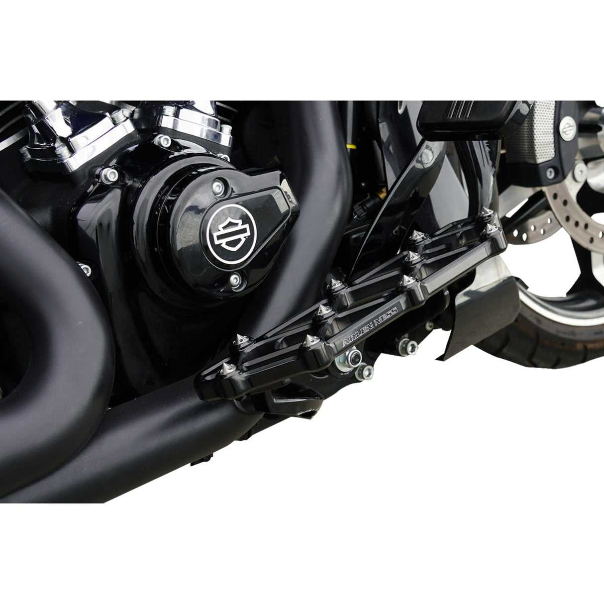 Arlen Ness Diamond Floorboards Driver Black - 410-053 For Harley Motorcycles 1982-2026