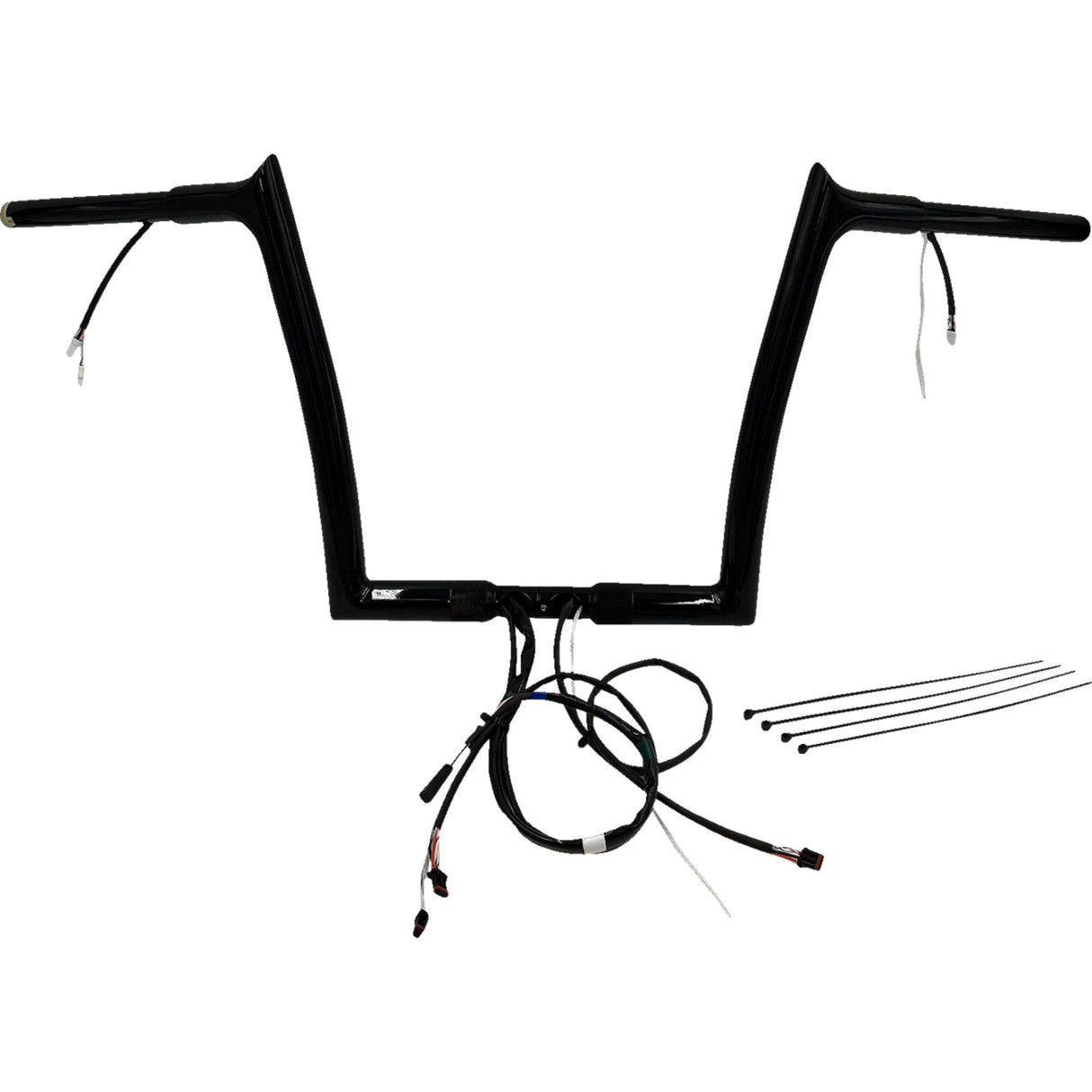 FAT Baggers INC. EZ Install Wired 1-1/4" Pointed Top Handlebar Kit 12" Black - 901912-B For Harley Road Glide 2015