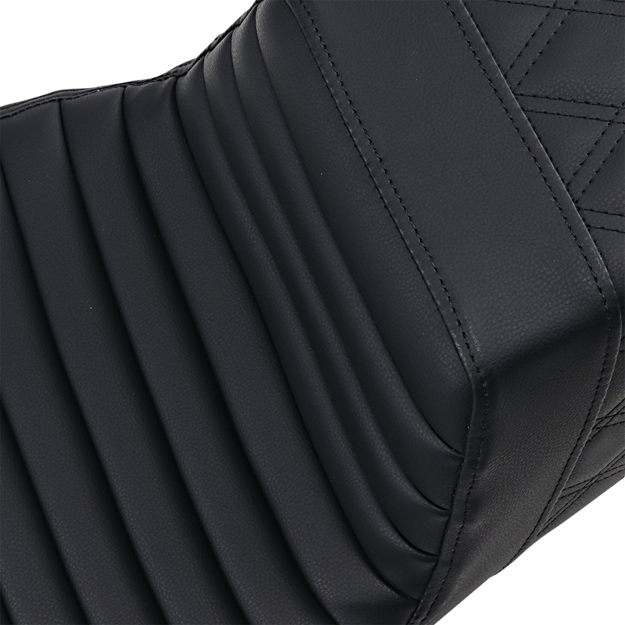 Saddlemen Step-Up Seat — Rear Lattice Stitch Front Tuck-N-Roll Black - 808-07B-176 For Harley Touring 2008-2025