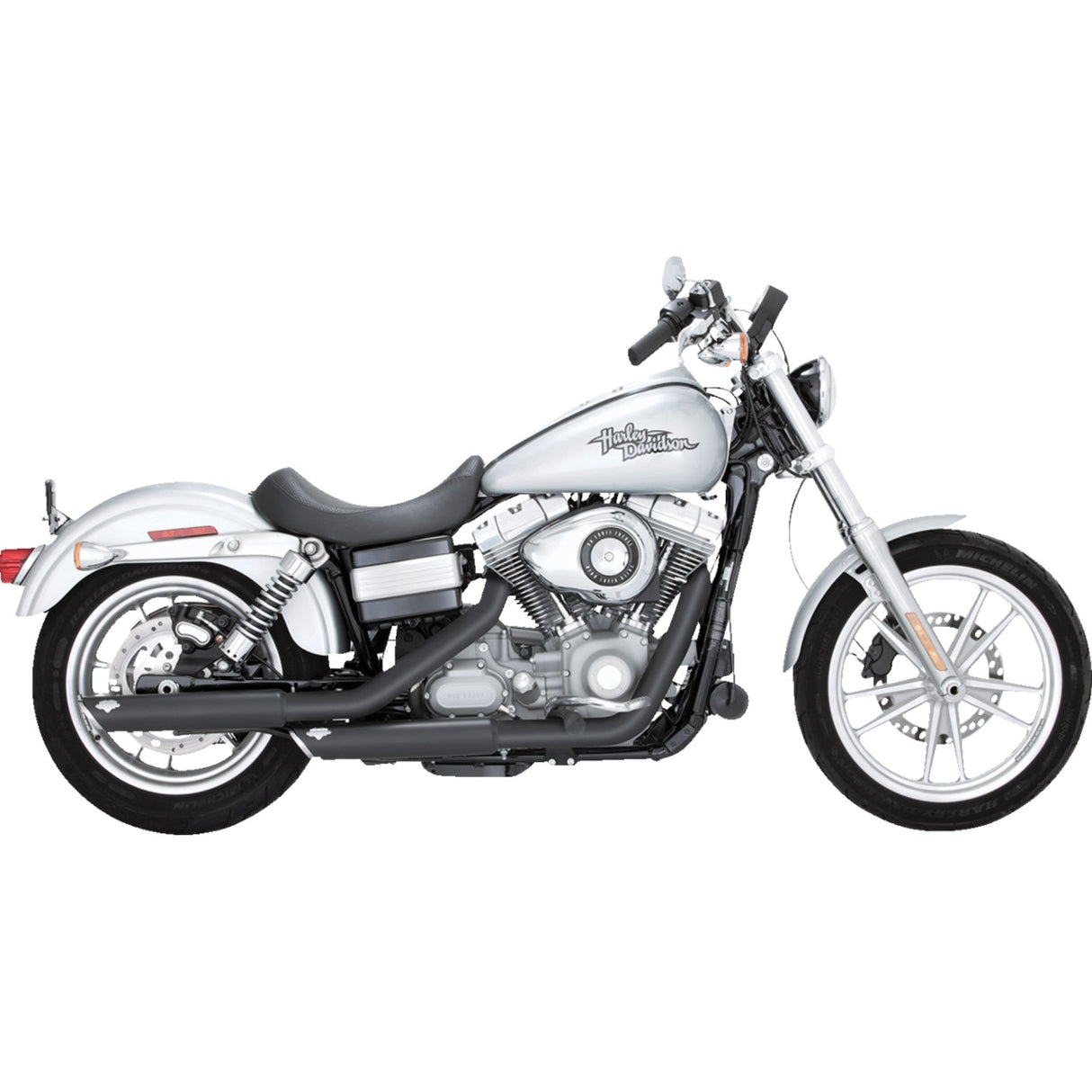 Vance & Hines Twin Slash Muffler - 46838 For Harley Dyna 1991-2009