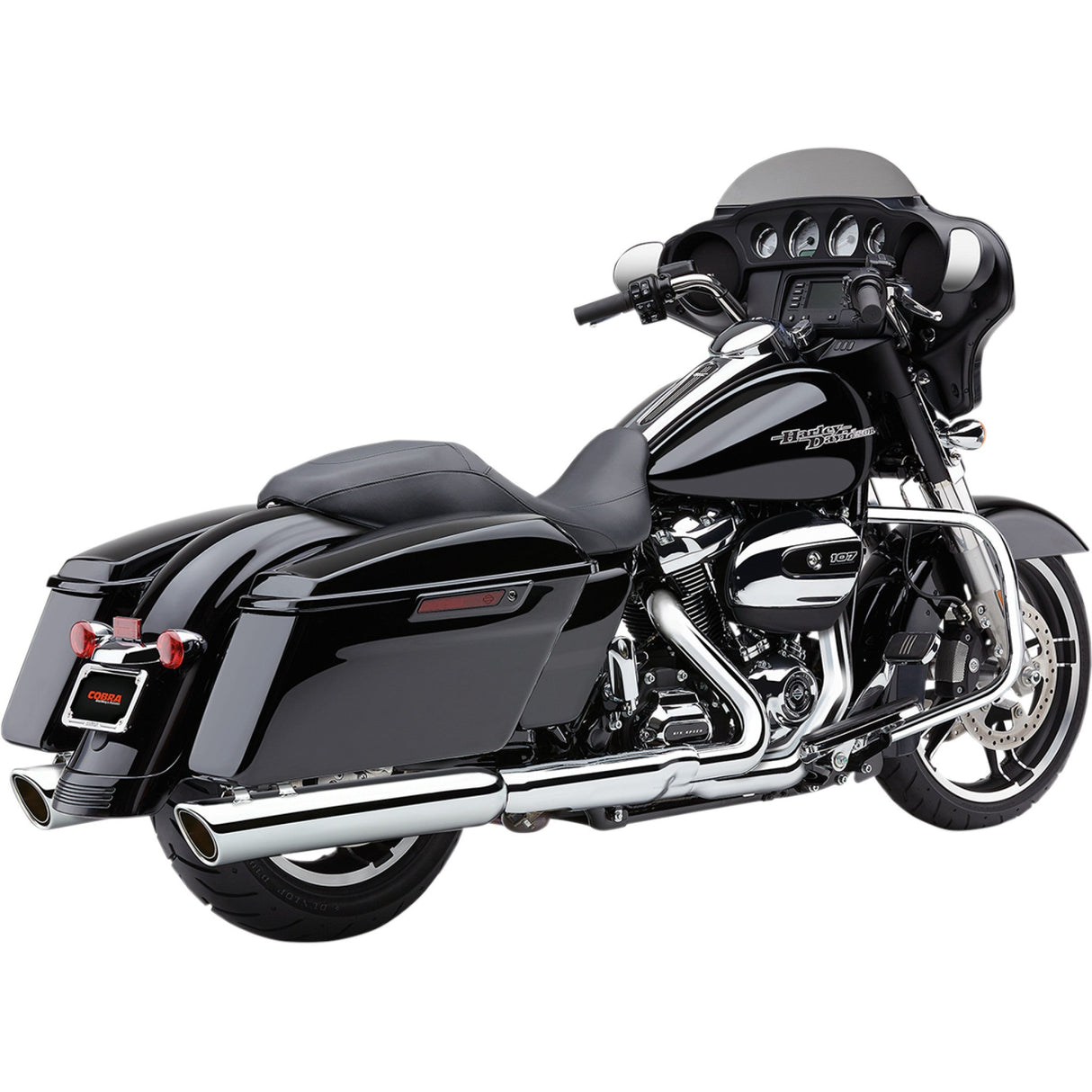 COBRA 1801-1047 6108 909 Twins Slip-On Mufflers - 909 Slip-On Mufflers for FL - Chrome