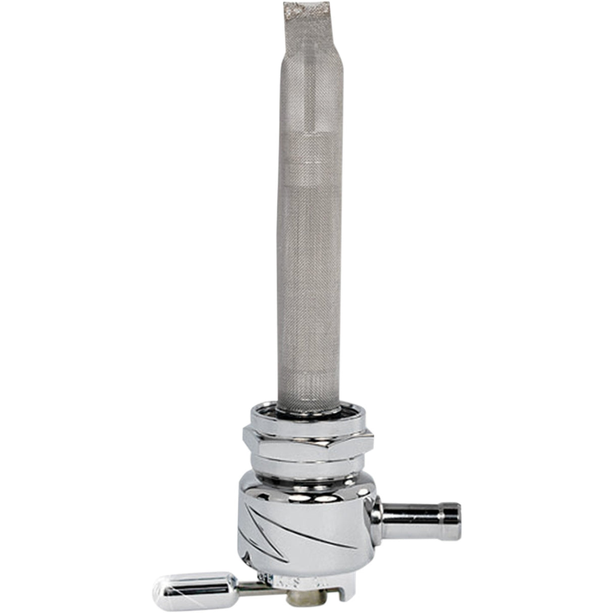 PINGEL DS-390252 4311-CL Power-Flo Fuel Valve - Round Fuel Valve - Lightning Chrome - 22 mm