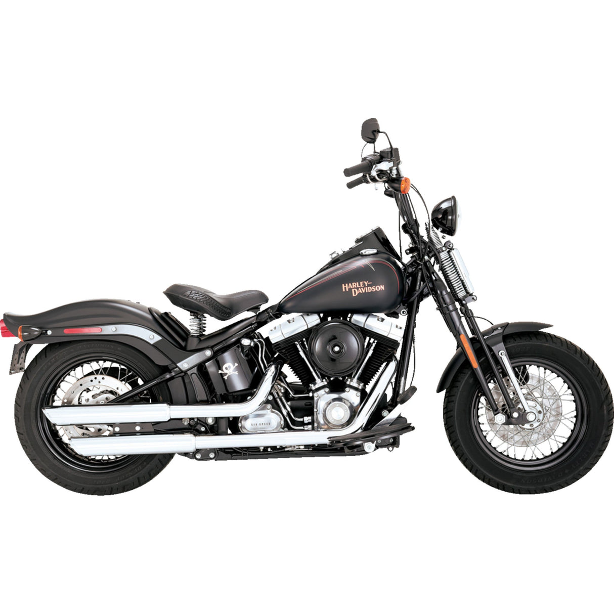 Vance & Hines 3" Twin Slash Slip-On Mufflers Chrome - 16842 For Harley Softail 2007-2009