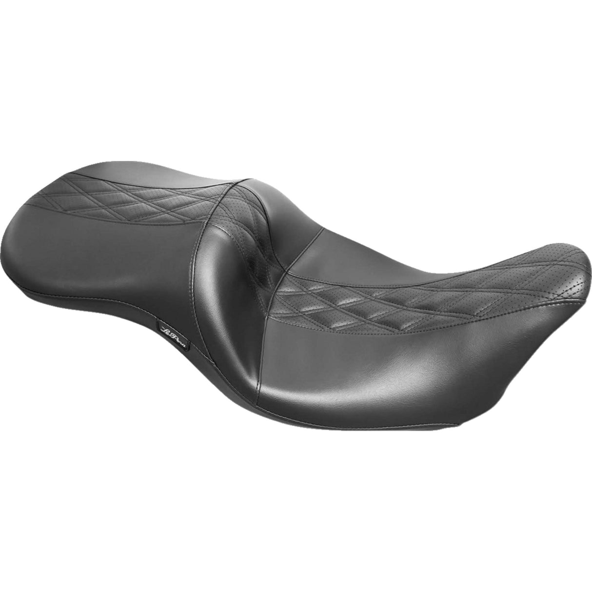 LePera Maverick Seat Without Backrest HR Black Inlay Double Diamond Black - LK-957HR2 For Harley Touring 2008-2023
