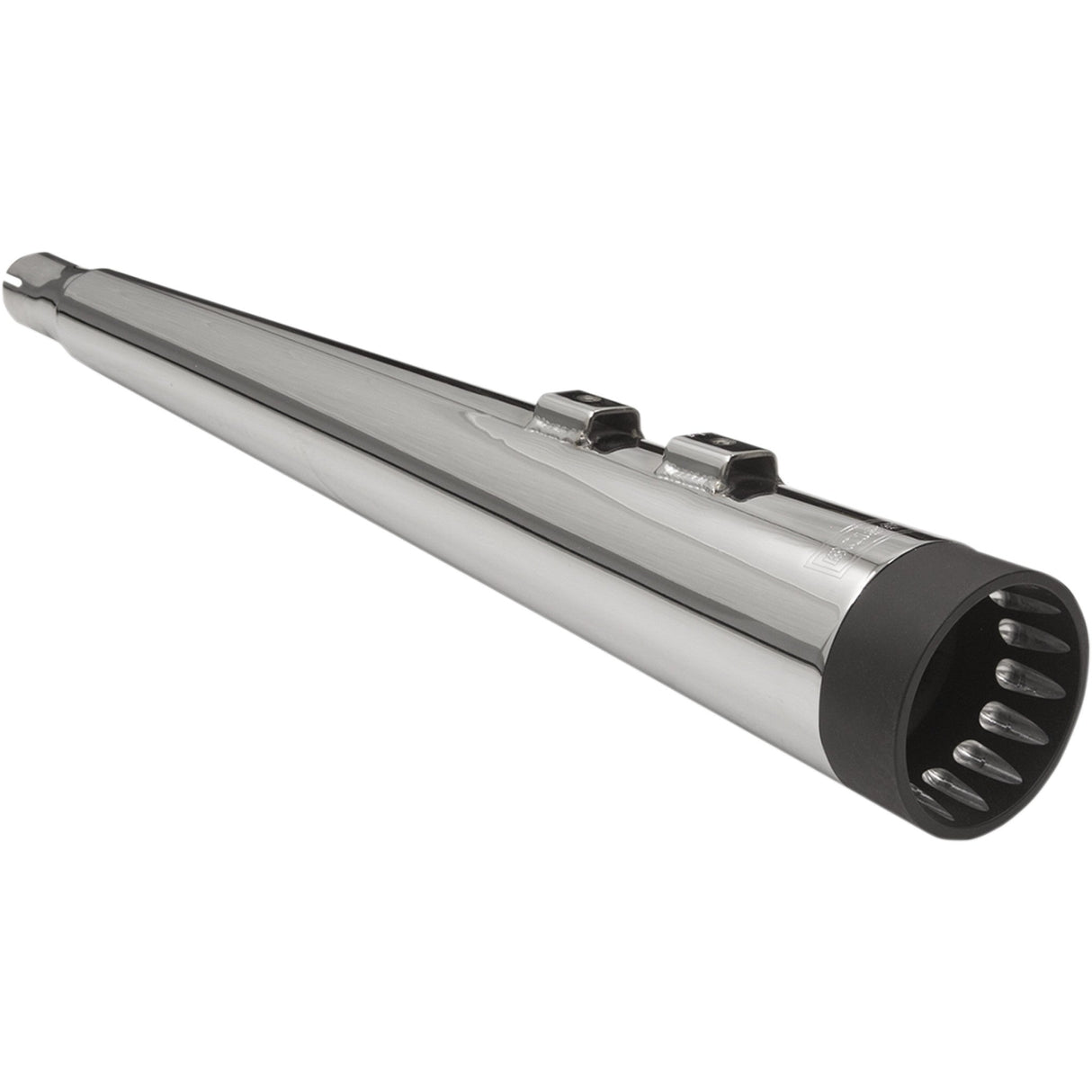 BASSANI XHAUST 1801-0772 1F57DNT5 DNT Megaphone Slip-On Mufflers - Chrome/Black - '95-'16 FL