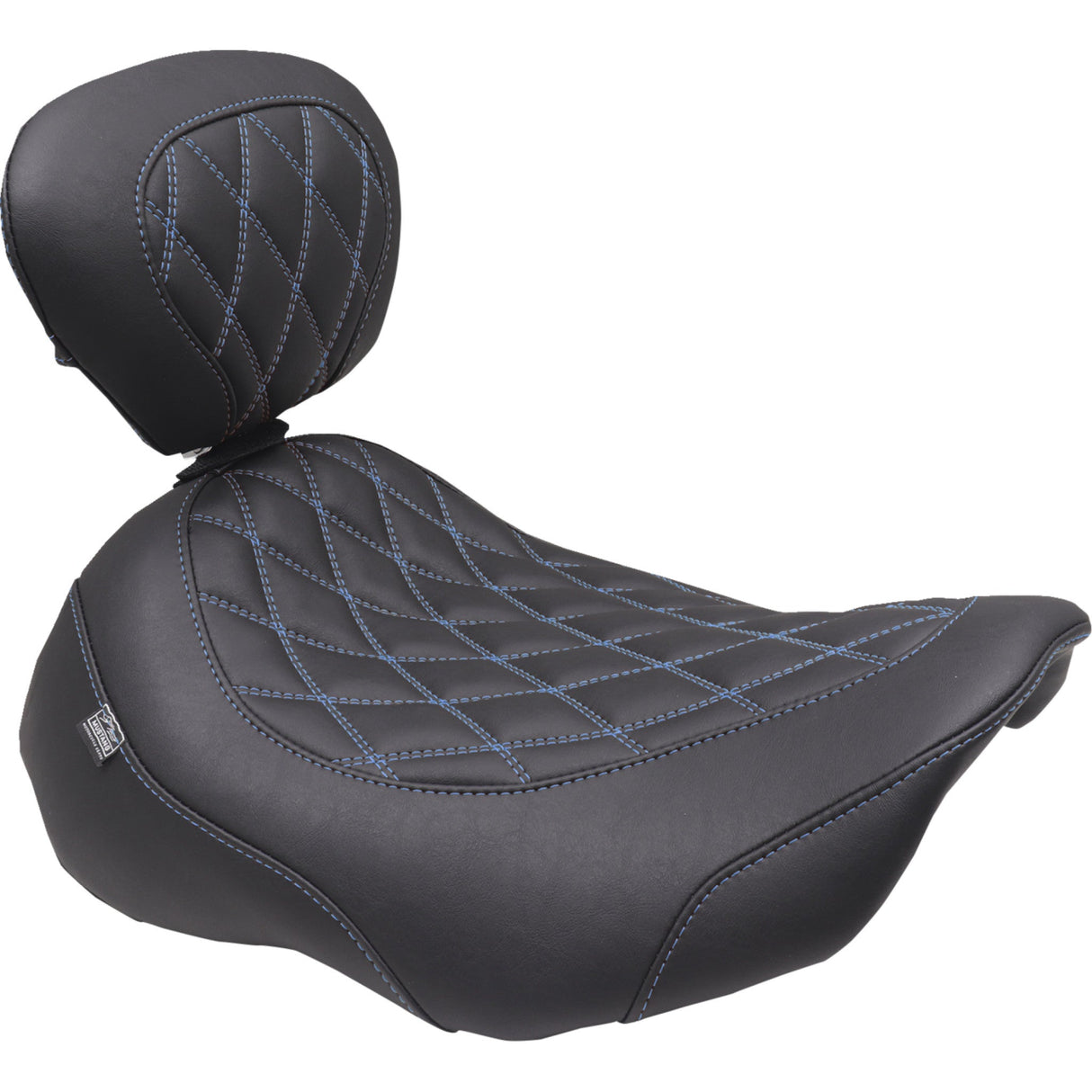 Mustang Wide Tripper™ Solo Seat Solo Sky Blue Stitching - 89503SB For Harley Touring 2023-2026
