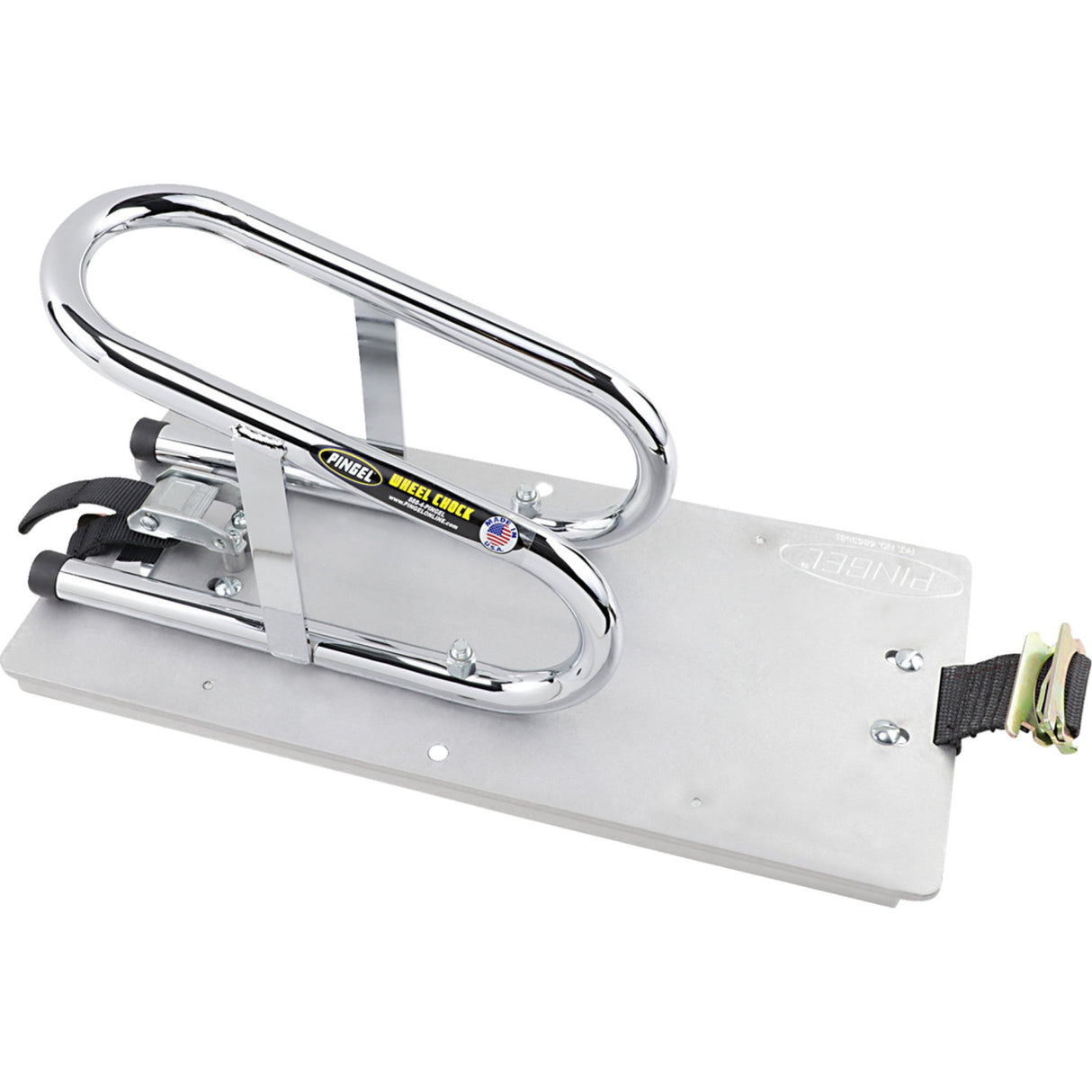 PINGEL 3911-0006 WC35EF Removable Series E-Track Wheel Chock - Floor Mount - Removable - Chrome - 3-1/2"