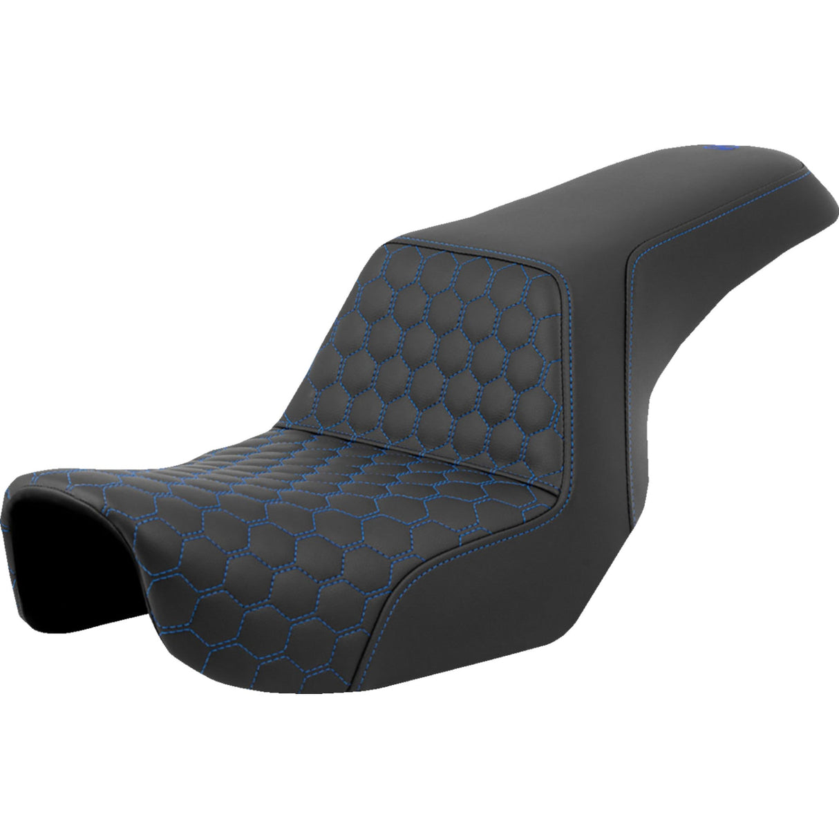 SADDLEMEN 0803-0718 A806-04-177BLU Honeycomb Step-Up Seat BLUE Stitching - Dyna '06-'17