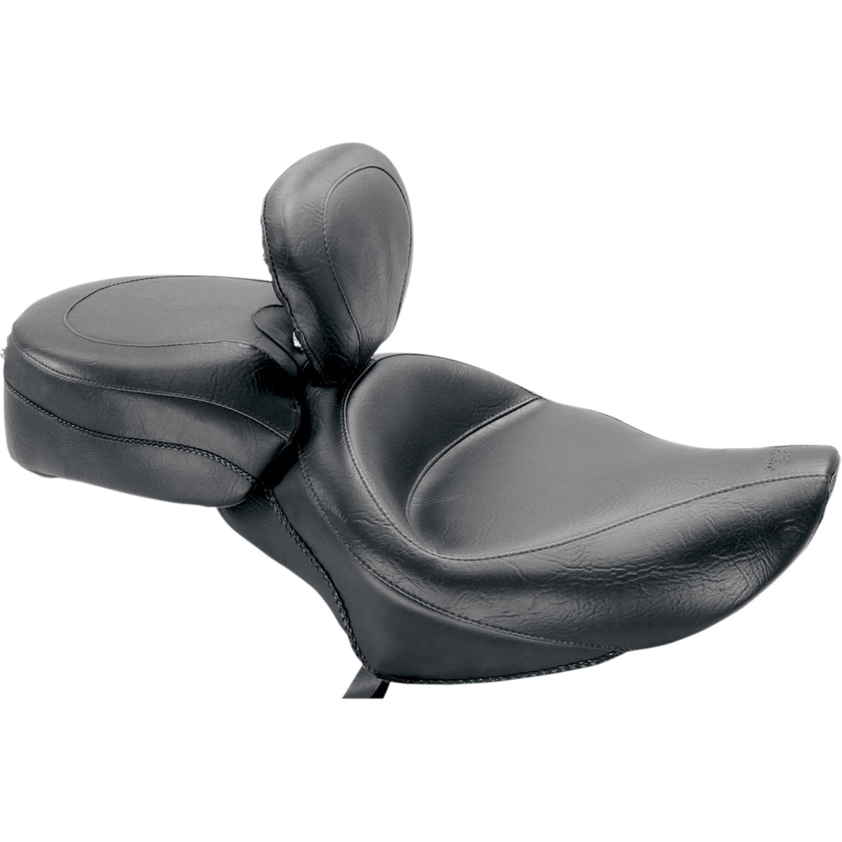 Mustang Wide Solo Seat With Removable Backrest With Backrest Vintage Black Smooth - 79427 For Harley Sportster 2004-2021
