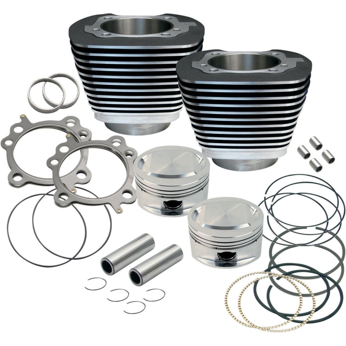 S&S Cycle Big Bore Cylinder Kit Wrinkle Black Twin Cam - 910-0204 For Harley Motorcycles 1999-2006
