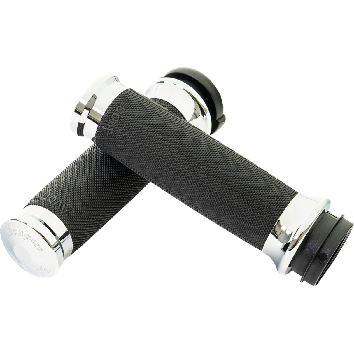 LA Choppers County Line Grips TBW Chrome - LA-7493-00 For Harley Motorcycles 2008-2023