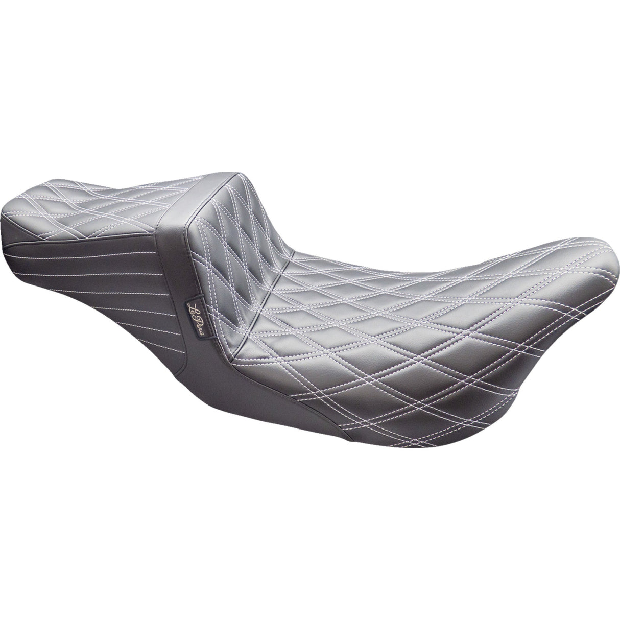 LePera Tailwhip Seat Double Diamond With Titanium Thread Black - LK-587DD-TTM For Harley Touring 2008-2024