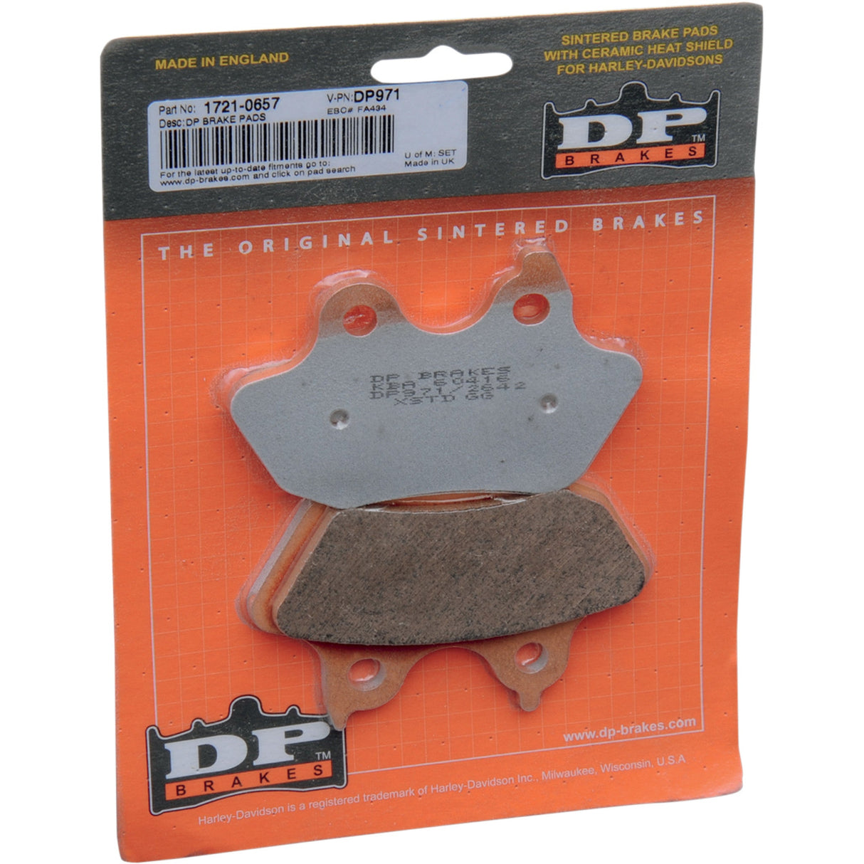 DP Brakes Sintered Metal Harley Buell Brake Pads - DP971 For Harley Softail 2006-2007