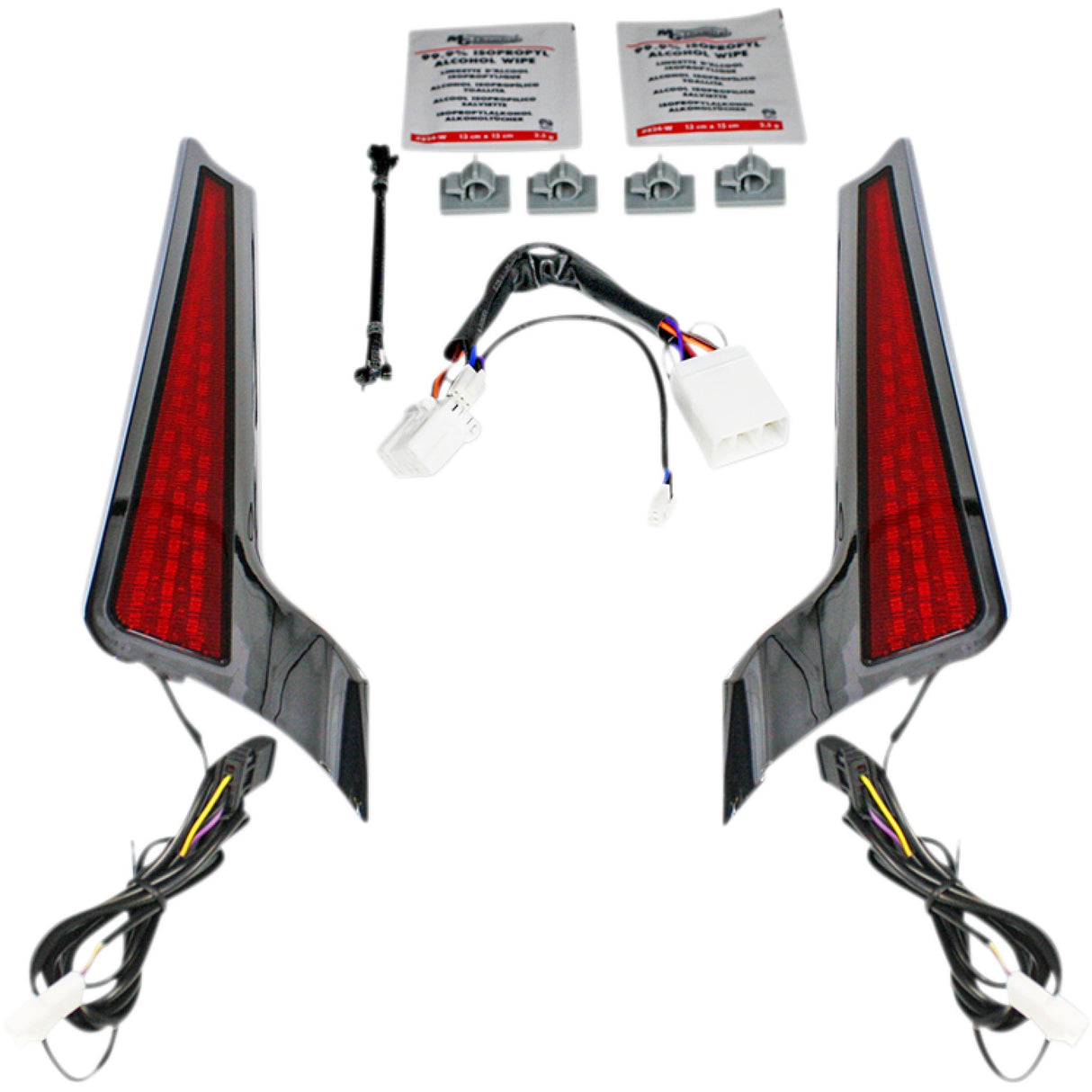 Custom Dynamics Fascia LED Panels Chrome Red - CD-FASCIA-HD-RC For Harley Street Glide 2006-2009