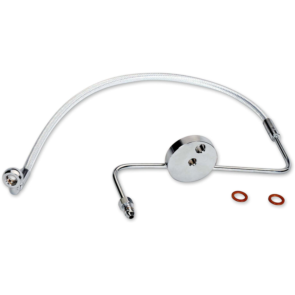 Magnum Shielding Designer Series Front Lower Brake Line Kit Sterling Chromite II - 37008 For Harley Softail 2000-2014