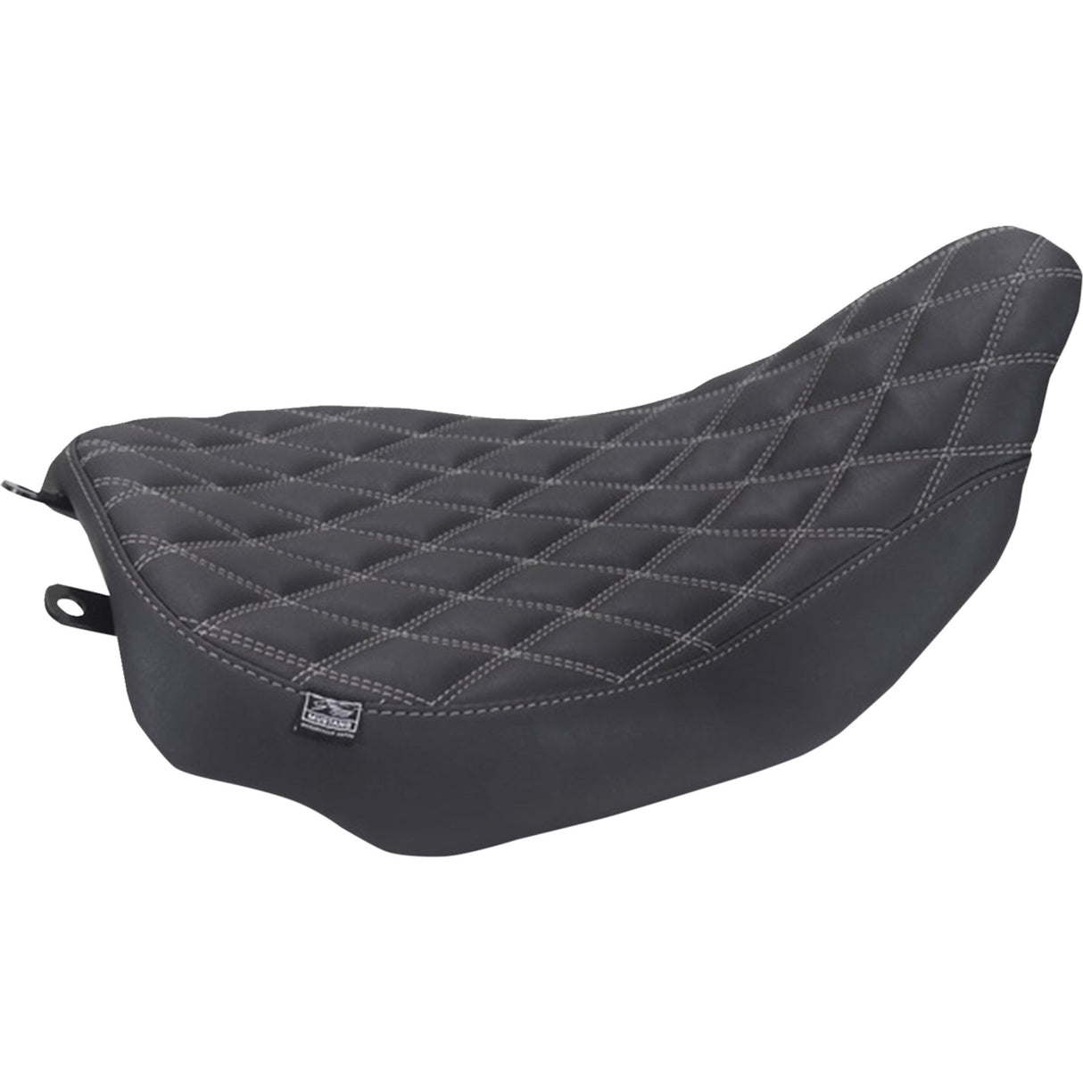 MUSTANG 0801-2324 88020GM Runaround™ Solo Seat double diamond - gun metal gray stitch - flt/flh '23-'25
