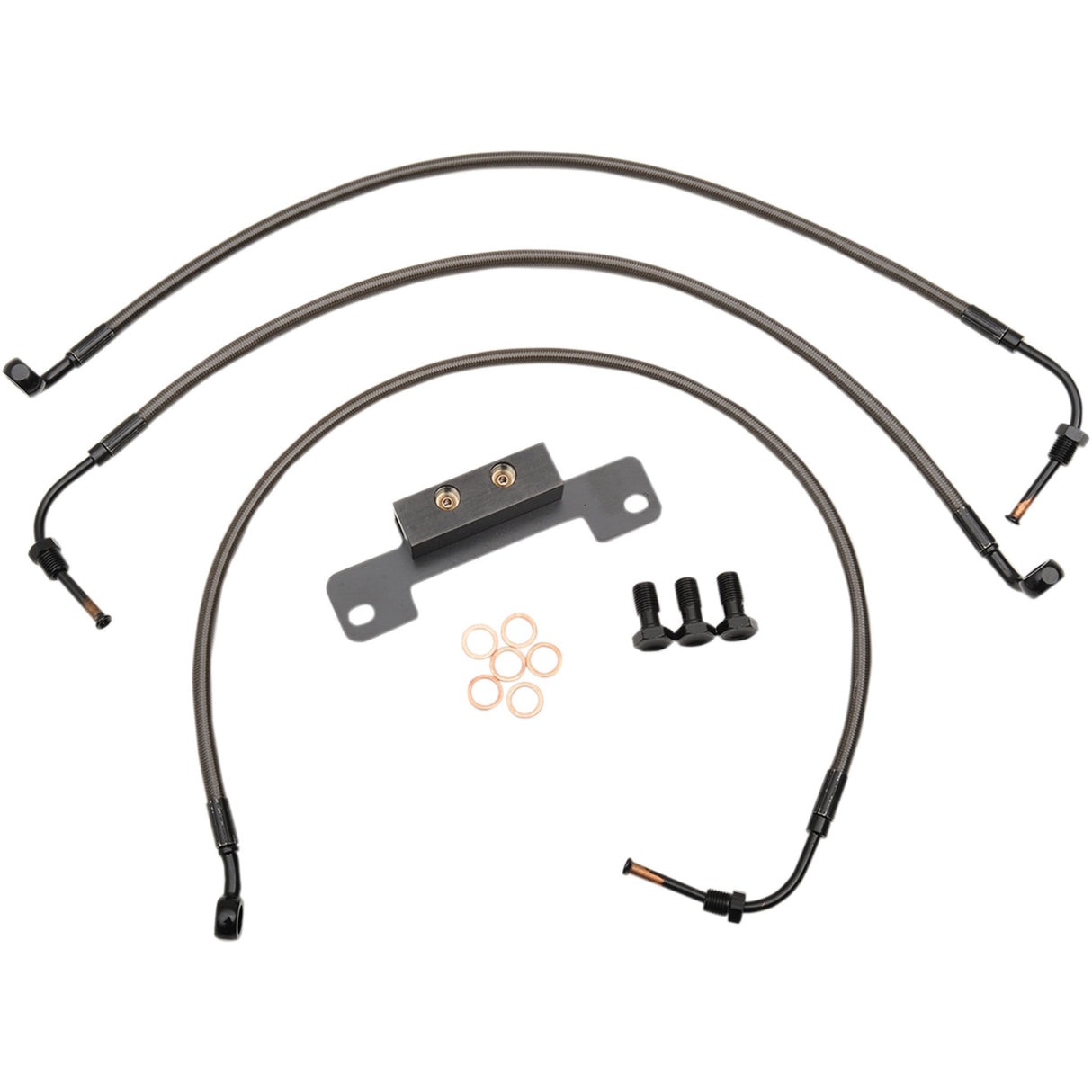 La Choppers Midnight Series Brake Line - LA-8011B16M For Harley Touring 2014-2019