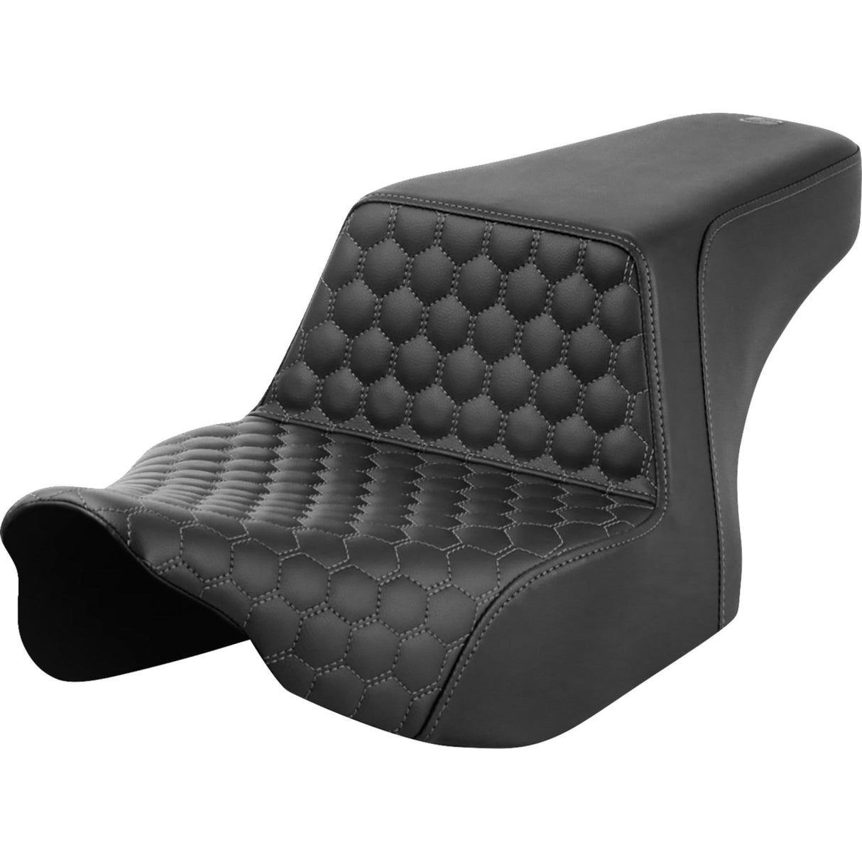 Saddlemen Honeycomb Step-Up Seat Front Honeycomb Gray Stitching - 823-07-17702 For Harley Touring 2023-2026