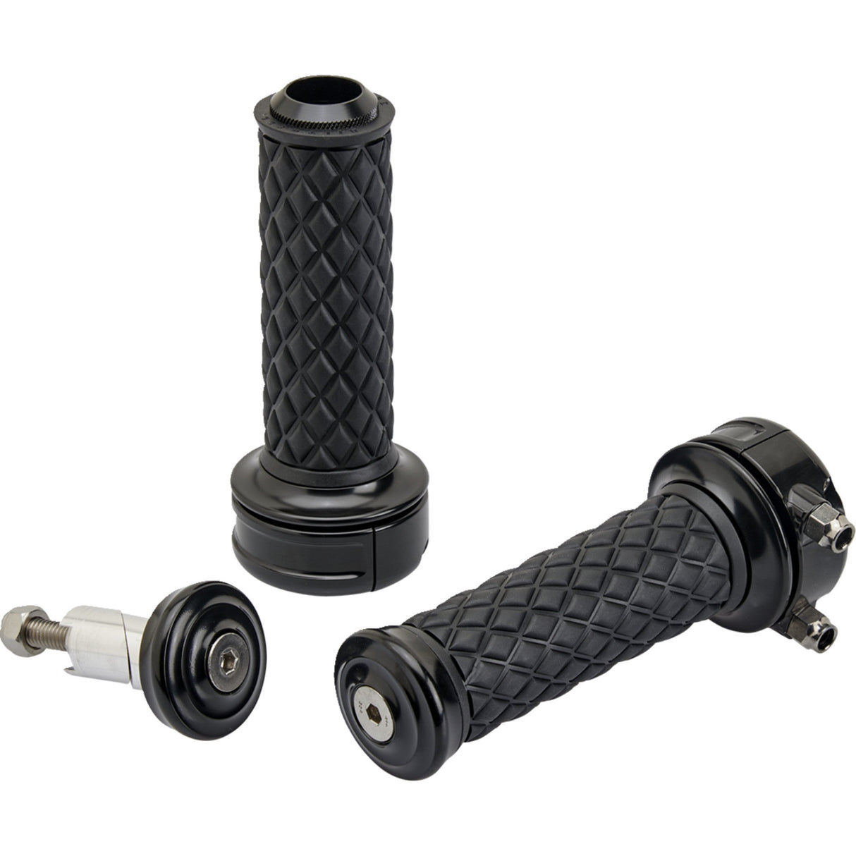 BILTWELL 0630-3074 6606-201-01 Alumicore Grips Grips - Alumicore - Custom - Black