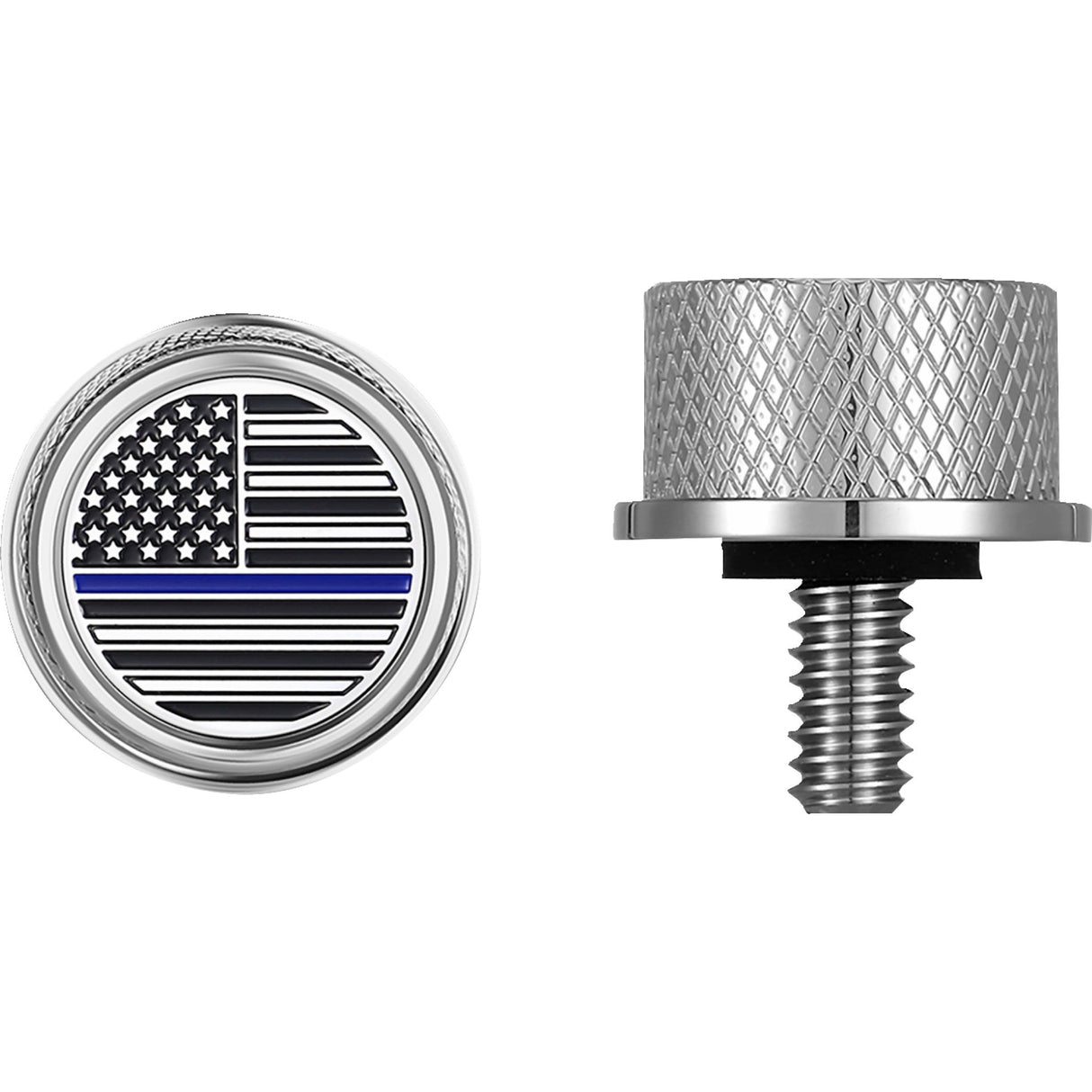 FIGURATI DESIGNS 0820-0206 FD70-SEAT KN-SS Seat Mounting Knob stainless steel - blue line american flag