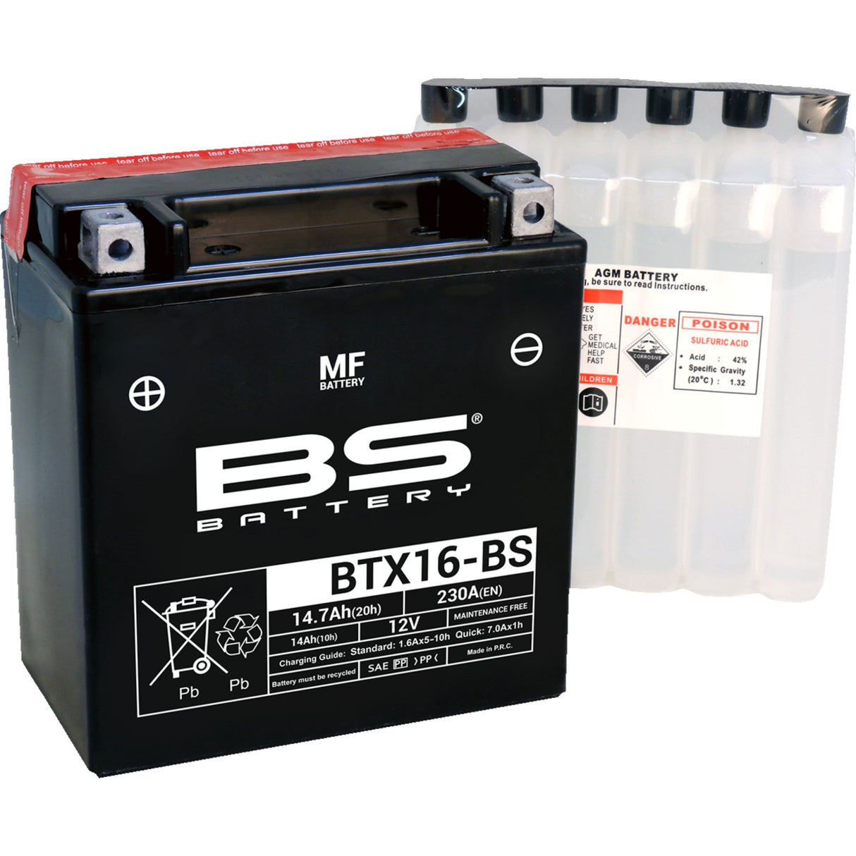 Bs Battery BTX Battery - 300609 For Kawasaki Motorcycles 1992-2020 | Triumph Tiger / XC 800 2011-2019 | Piaggio 400 2007-2010
