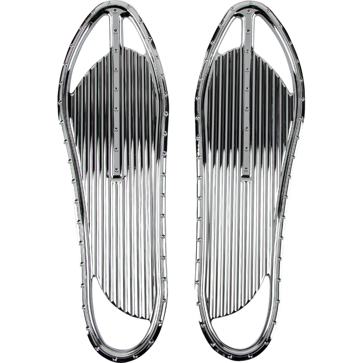 Covingtons Floorboards Dimpled Chrome - C1334-C For Harley Motorcycles 1980-2023