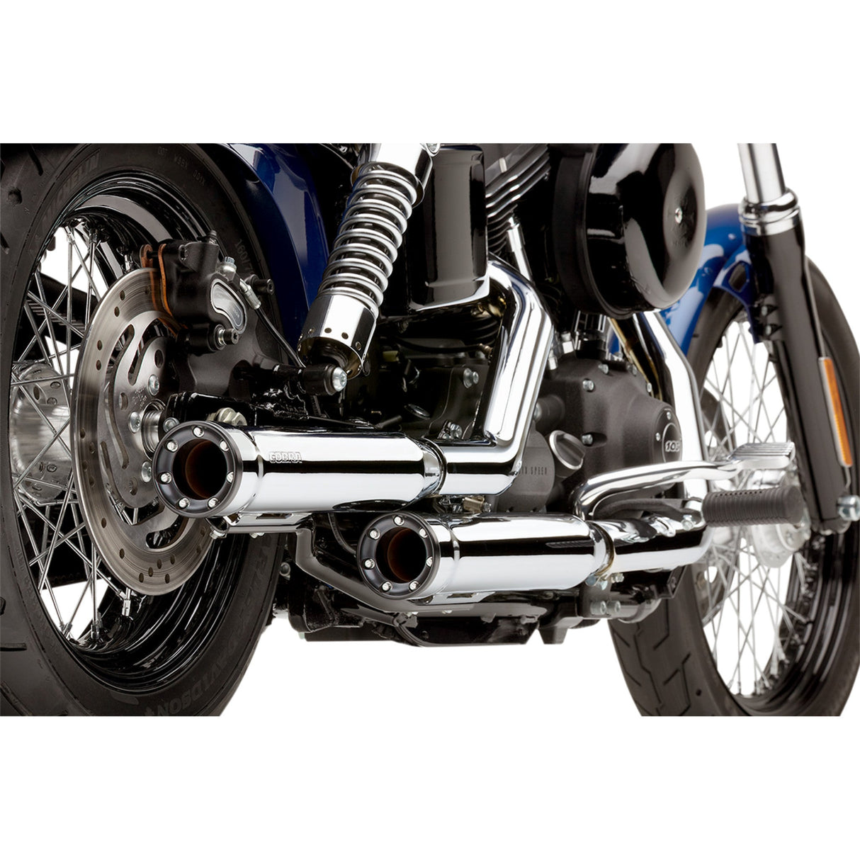 Cobra Slip-On Mufflers With Race-Pro Tips 3" Chrome - 6055 For Harley Dyna 1995-2017