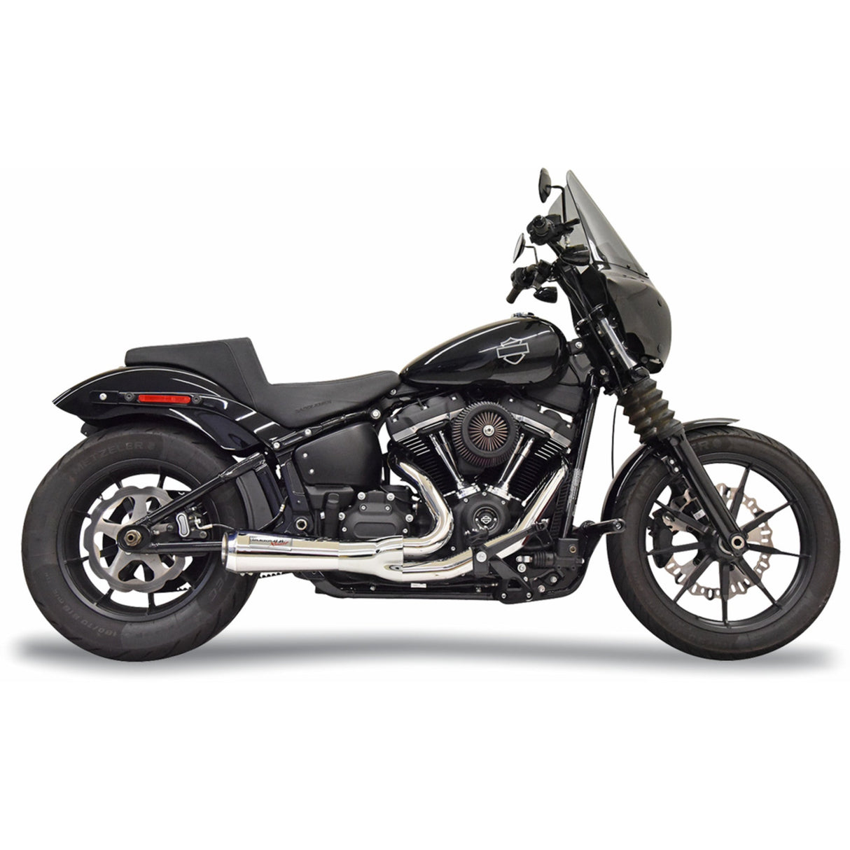 Bassani Xhaust 2-Into-1 Ripper Short Exhaust System Chrome 49-State - 1S73E For Harley Softail 2018-2024